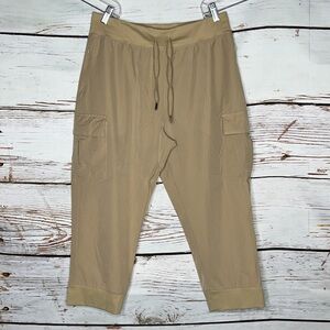 Willit Size L Tan UPF 50+ Sun Protection Pull On Cargo Capri Jogger Pants